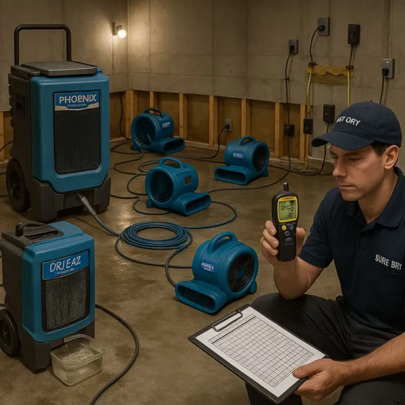 Structural Drying and Dehumidification process in Brookville, OH